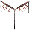 Showman Raven Hide One Ear Headstall & Breastcollar Set Feather Tooling