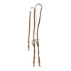 Berlin Custom Leather German martingale barrel style reins in medium oil leather with brass hardware.