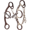 Classic Equine Sherry Cervi short shank gag barrel racing bit with twisted wire dogbone mouthpiece and engraved silver accents