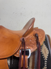 004-126 16 inch New McCall Western Wade Trail Saddle FQHB 93 Degree Bar