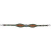Showman Desert Bloom western leather wither strap with floral tooling and turquoise accents for horse breast collar tack