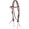 Classic Equine chocolate leather browband headstall with card suite inlays western horse bridle