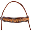 Classic Equine Browband Headstall Natural Leather Scroll Stamp