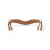 Light brown roughout leather western breast collar with double adjustable straps and metal hardware