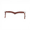 Dark brown roughout oiled leather western breast collar with adjustable straps and metal hardware