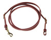 Berlin rolled center latigo leather roper reins 3/4 inch by 7 foot double stitched with solid brass snap and western riding design