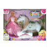 Showman Princess and Horse Set with pink princess doll and white toy horse in gift box packaging.