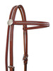 Billy Cook LeatherHorse Size Headstall 5/8 Browband with Spots and Silver Conchos - Medium Oil Leather