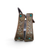 HR Saddlery 2 inch Tread Western Aluminum Stirrups with Barrel Gripper Turquoise Floral Pattern
