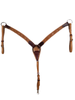 HR Saddlery Swirl 1 1/2" Leather Breast Collar Latigo Turnbacks 6006-SW-01