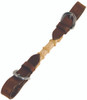 Buffalo Leather Curb Strap With Rawhide Accents And Silver Buckles