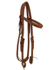 HR Saddlery 5/8 Browband Headstall Natural Leather Stainless Steel Hardware 5011-01
