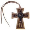 Showman  Light Leather Tie On Saddle Cross Star Concho