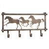 Western Horses Barbed Wire Wall Rack Bronze Rustic Cowboy Decor Hooks