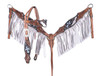 Showman Hand Painted Western Tack Set Metallic Silver & Teal Cross Headstall Breast Collar 201901