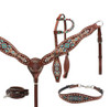 Showman Beaded Headstall & Breast Collar Tack Set w/ Matching Wither Strap Western Horse 13846
