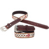 Circle Y Western Belt Fire Lily Embroidered Design  Circle Y Western Belt Fire Lily Embroidered Design