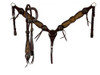 Showman Two Toned Leather Dot Border Western Tack Set Headstall & Breast Collar 202612