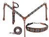 Showman Beaded Southwest Headstall & Breast Collar Western Horse Tack Set 14486