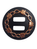 Trigg Leather Black Iron Barbed Wire Slotted Black and Copper 1 1/2" Concho