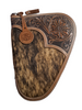 Nocona Leather Floral Tooled Gun Case with Calf Hair