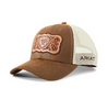 Ariat Ladies Snapback Faux Leather Floral Logo Brown Cap