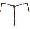 Circle Y Turquoise Rawhide and Leather Round-Up Breast Collar
