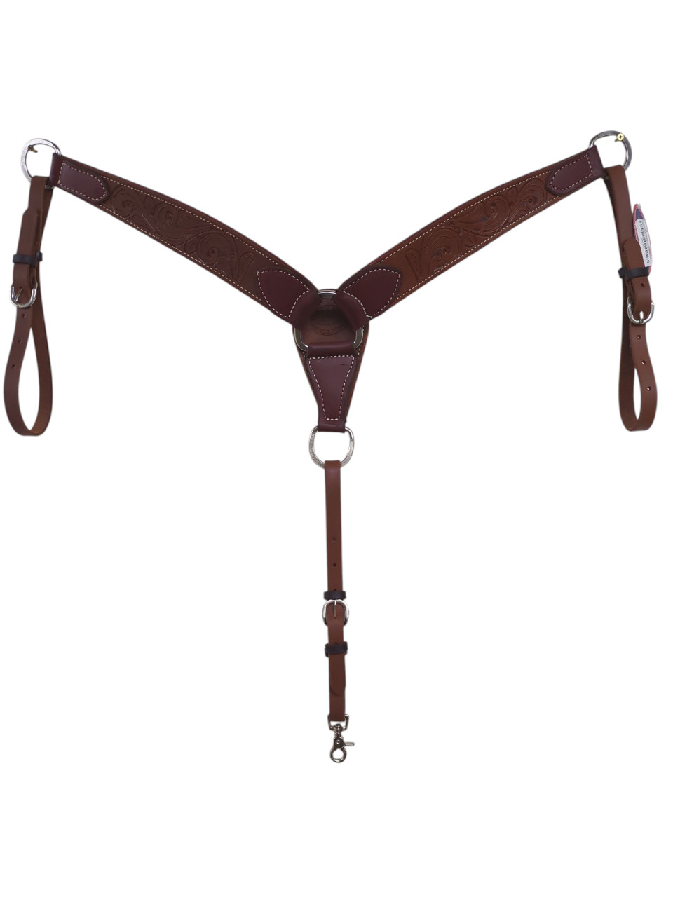 HR Saddlery Western Breast Collar Hot Oil Swirl Tooling | Leather