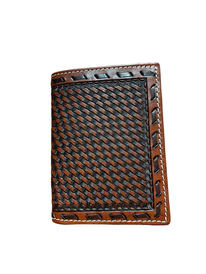 Twisted X Leather Tooled TriFold Wallet With Buckstitch (XWC3T3)