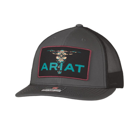 Ariat Men's Hat Bull Skull Patch Charcoal