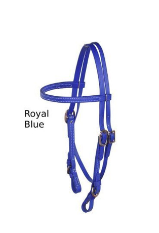 BERLIN LEATHER SUPERIOR QUALITY BIOTHANE HEADSTALL WITH BROWBAND MANY COLORS Royal Blue
