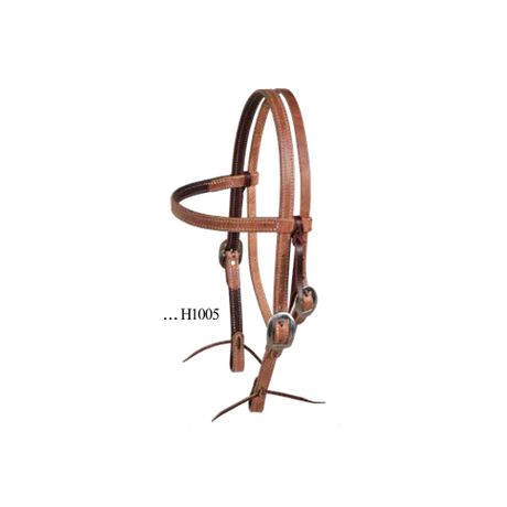 Berlin Custom Leather 3/4" Double-N-Stitched Browband Headstall – Western Bridle H1005