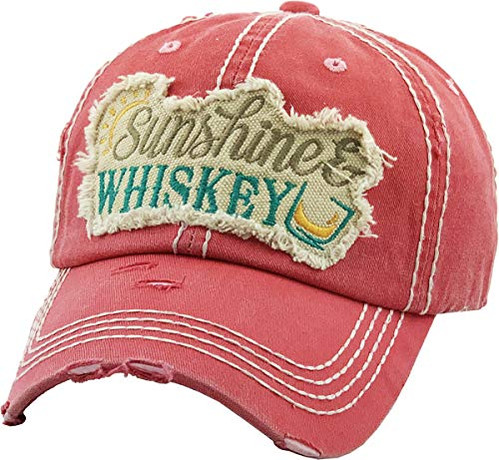 Kbethos Sunshine & Whiskey Washed Vintage Ballcap Hot Pink