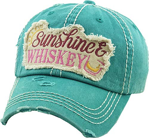 Kbethos Sunshine & Whiskey Washed Vintage Ballcap Turquoise