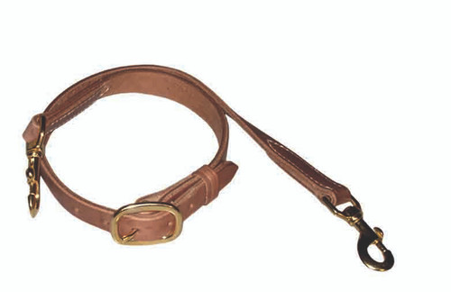 Berlin Custom Leather Tie Down Adjusts in center with buckles Snap on both ends 3/4 inch Wide x 40 inch Long H824