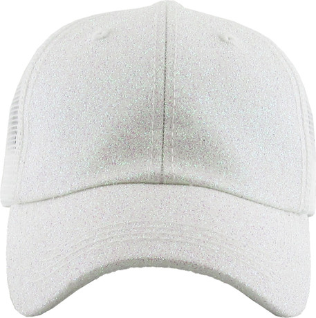 Kbethos Glitter Meshback Basball Cap White