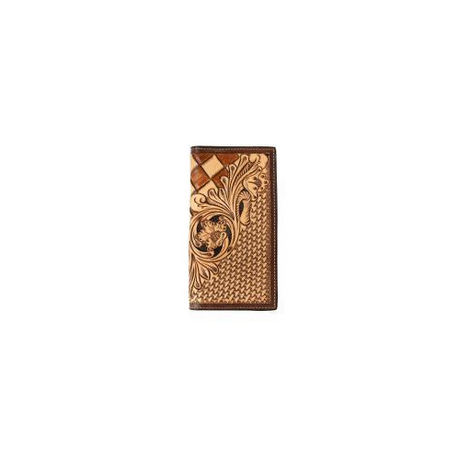 3D Men's Rodeo Style Wallet Tooled Tan 3D Men's Rodeo Style Wallet Tooled Tan