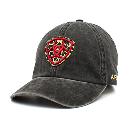 Ariat Ladies PonyFlo Cap Denim Embroidered Shield Black Cap