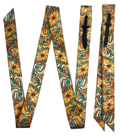 Showman Premium Filigree Floral Nylon Tie Strap and Off Billet Set 177849