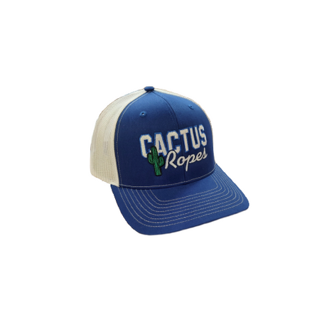 Cactus Ropes Mesh Snapback Adult Cap Royal Blue and White