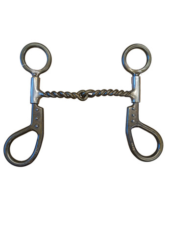 Jerry Beagley Braiding Company MITA Short Shank Teardrop Bit with 5-inch twisted wire mouthpiece made of stainless steel – responsive Western training bit by Saddle Up Colorado SKU: 52503 Jerry Beagley Braiding Company MITA Short Shank Teardrop Bit with 5-inch twisted wire mouthpiece made of stainless steel – responsive Western training bit by Saddle Up Colorado SKU: 52503