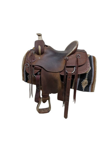 Used 15.5 Inch Used HR Saddlery Western Ranch Saddle 960-9818 Used 15.5 Inch Used HR Saddlery Western Ranch Saddle 960-9818