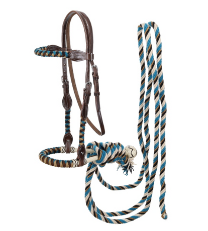 Showman Desert Dawn Mohair Bosal Set with Matching Reins Western Horse Tack 8254