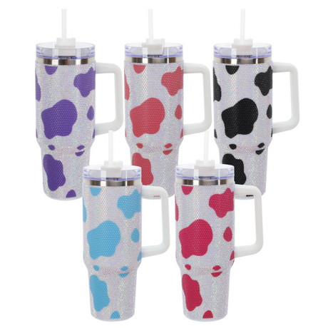 Showman Longhorn Bling 40oz Tumbler – Insulated Stainless Steel, Assorted Colors T642019