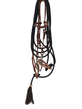 HR Saddlery 5/8" Browband Bridle Set – Snaffle Bit & Mecate Reins – Western Tack 5011-MECATE