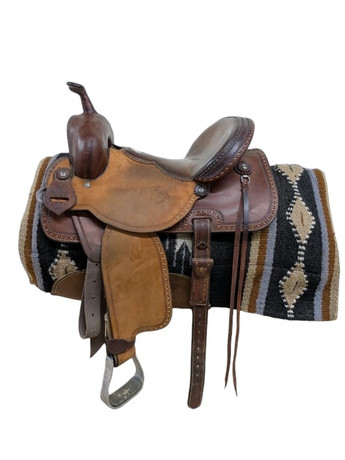 14 Inch Used Double J Duke Western Barrel Saddle 910-10473 14 Inch Used Double J Duke Western Barrel Saddle 910-10473