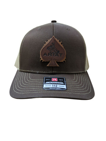 Ariat Mens Snapback Cap Brown Spade Patch Adjustable Western Trucker Hat A300094102 Ariat Mens Snapback Cap Brown Spade Patch Adjustable Western Trucker Hat A300094102