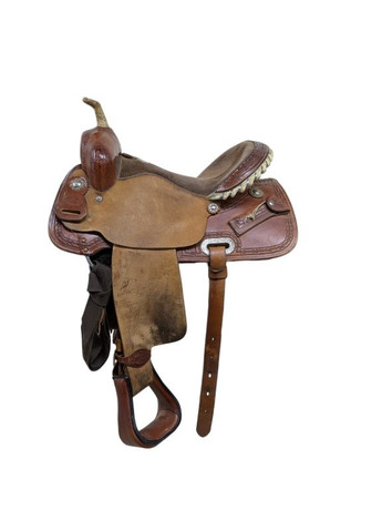 2-1346 14.5 inch Used Circle G Western Barrel Saddle 2-1346 14.5 inch Used Circle G Western Barrel Saddle