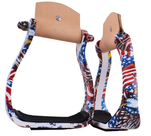 Showman American Pride Aluminum Western Stirrups – 1PSTRB Showman American Pride Aluminum Western Stirrups – 1PSTRB