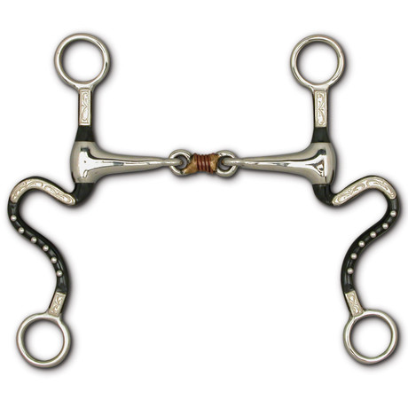 Toklat Show Shank with 3-Piece Snaffle with Copper Roller 5 inch Mouthpiece 88-28115